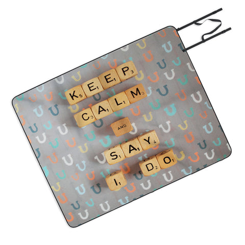 Happee Monkee Keep Calm And Say I Do Picnic Blanket