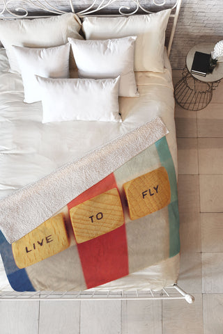 Happee Monkee Live To Fly Fleece Throw Blanket