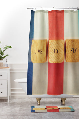 Happee Monkee Live To Fly Shower Curtain And Mat