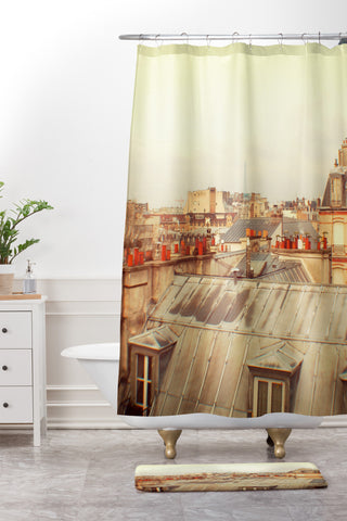 Happee Monkee Living in Paris Shower Curtain And Mat