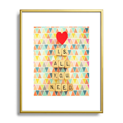 Happee Monkee Love Is All You Need Metal Framed Art Print