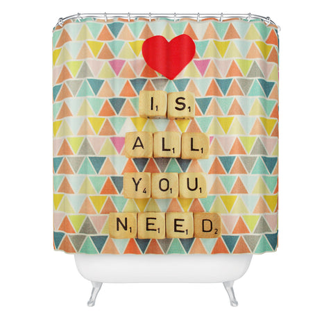 Happee Monkee Love Is All You Need Shower Curtain