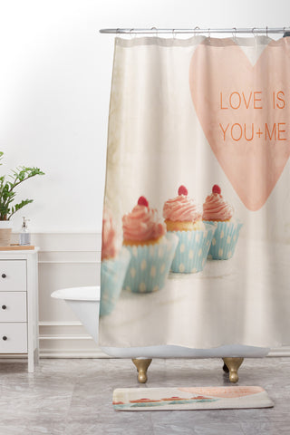 Happee Monkee Love Is You Me Shower Curtain And Mat