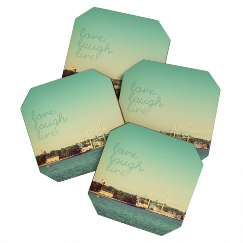 Happee Monkee Love Laugh Live Stockholm Coaster Set