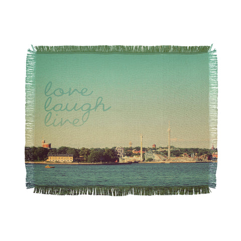 Happee Monkee Love Laugh Live Stockholm Throw Blanket
