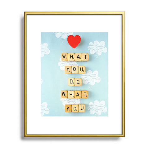 Happee Monkee Love What You Do Metal Framed Art Print