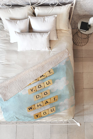 Happee Monkee Love What You Do Fleece Throw Blanket