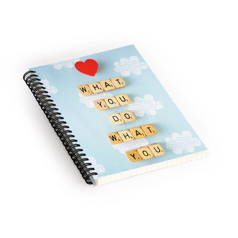 Happee Monkee Love What You Do Spiral Notebook