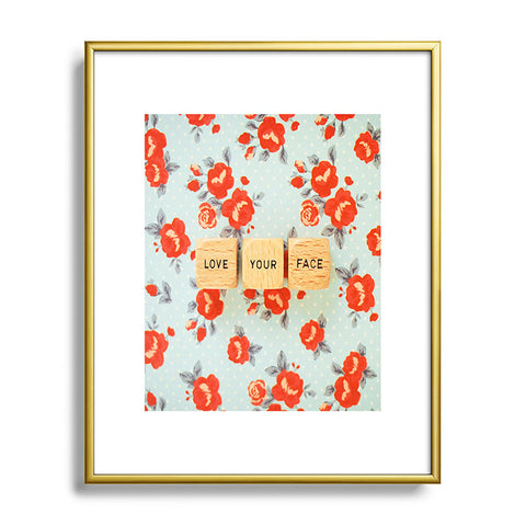 Happee Monkee Love Your Face Metal Framed Art Print