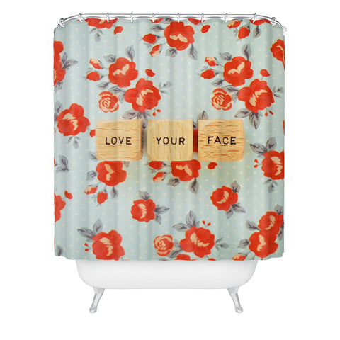 Happee Monkee Love Your Face Shower Curtain