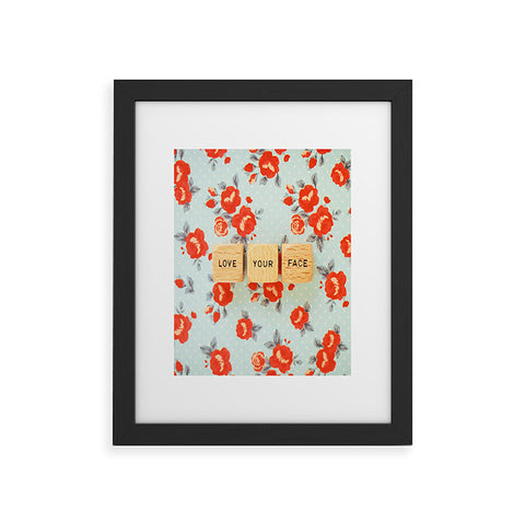 Happee Monkee Love Your Face Framed Art Print