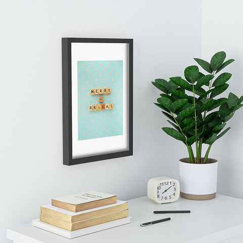 Happee Monkee Merry and Bright Candy Canes Recessed Framing Rectangle