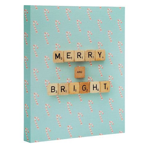 Happee Monkee Merry and Bright Candy Canes Art Canvas