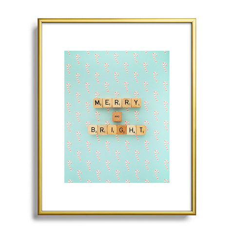 Happee Monkee Merry and Bright Candy Canes Metal Framed Art Print