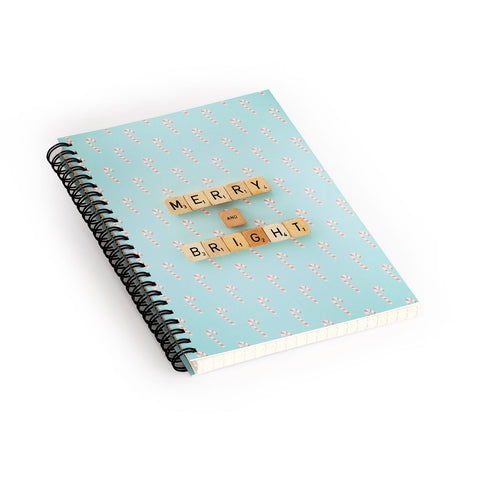 Happee Monkee Merry and Bright Candy Canes Spiral Notebook