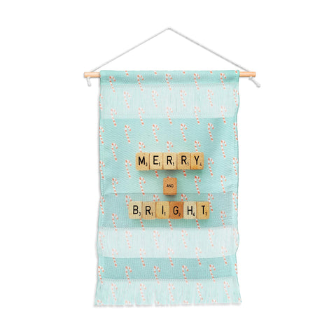 Happee Monkee Merry and Bright Candy Canes Wall Hanging Portrait