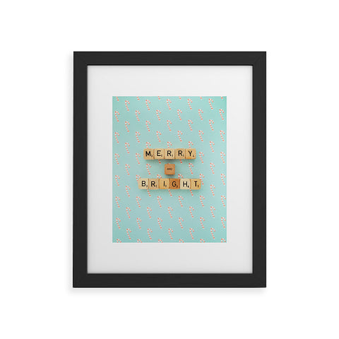 Happee Monkee Merry and Bright Candy Canes Framed Art Print