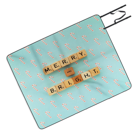 Happee Monkee Merry and Bright Candy Canes Picnic Blanket