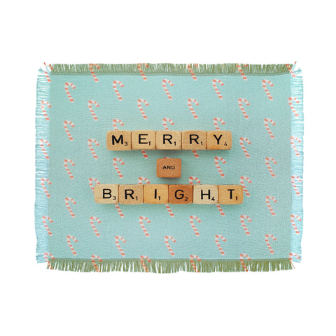 Happee Monkee Merry and Bright Candy Canes Throw Blanket
