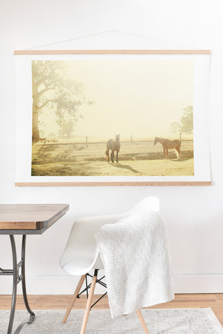 Happee Monkee Morning Horses Art Print And Hanger