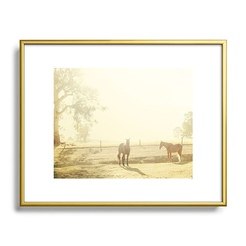 Happee Monkee Morning Horses Metal Framed Art Print
