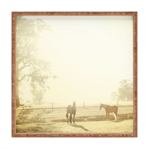 Happee Monkee Morning Horses Square Tray