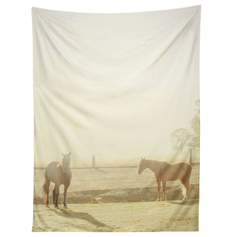 Happee Monkee Morning Horses Tapestry