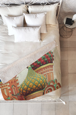 Happee Monkee Moscow Onion Domes Fleece Throw Blanket