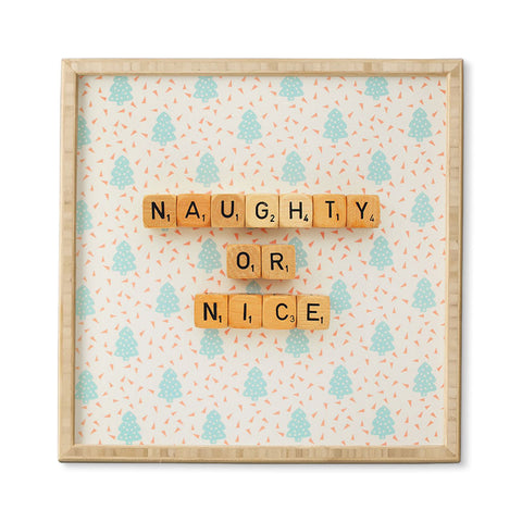Happee Monkee Naughty or Nice Scrabble Framed Wall Art