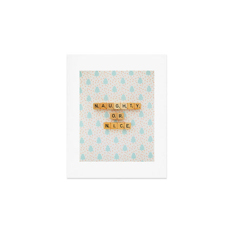 Happee Monkee Naughty or Nice Scrabble Art Print