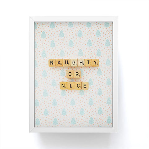 Happee Monkee Naughty or Nice Scrabble Framed Mini Art Print