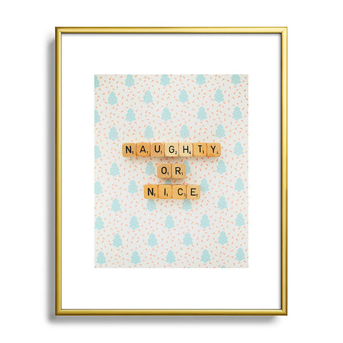 Happee Monkee Naughty or Nice Scrabble Metal Framed Art Print