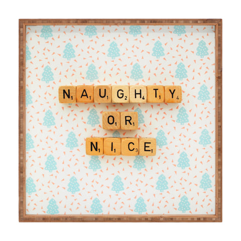 Happee Monkee Naughty or Nice Scrabble Square Tray