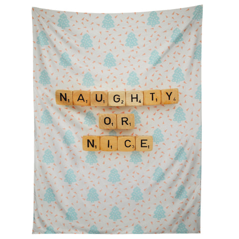 Happee Monkee Naughty or Nice Scrabble Tapestry