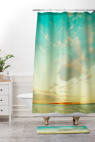 Happee Monkee Paradise Island Shower Curtain And Mat