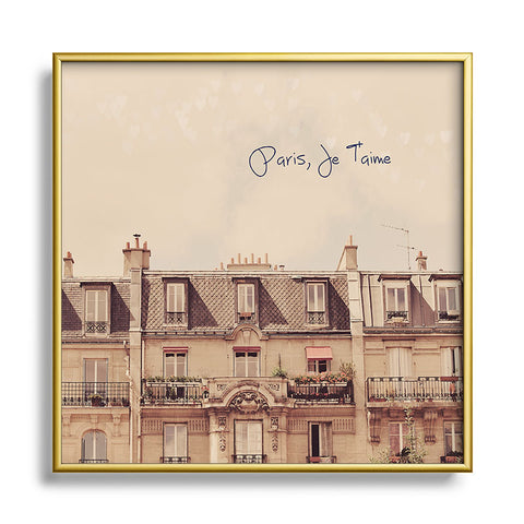 Happee Monkee Paris Je Taime Metal Square Framed Art Print