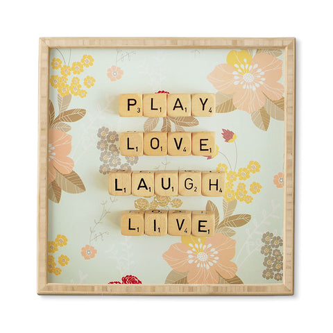 Happee Monkee Play Love Laugh Live Framed Wall Art