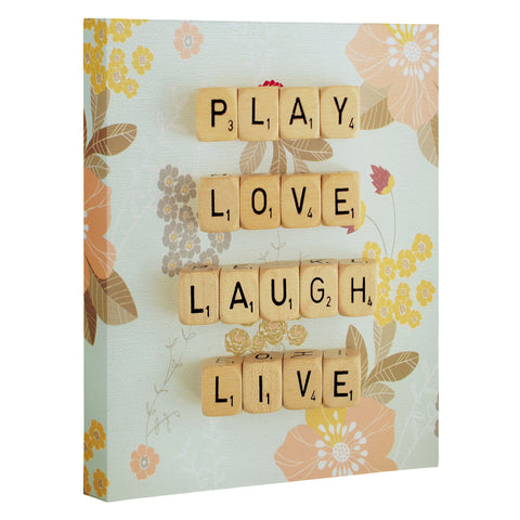 Happee Monkee Play Love Laugh Live Art Canvas