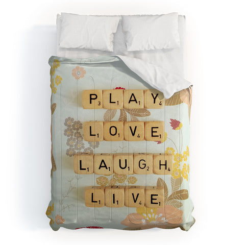 Happee Monkee Play Love Laugh Live Comforter
