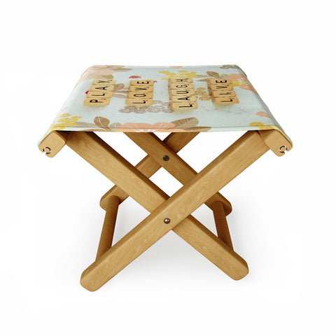 Happee Monkee Play Love Laugh Live Folding Stool