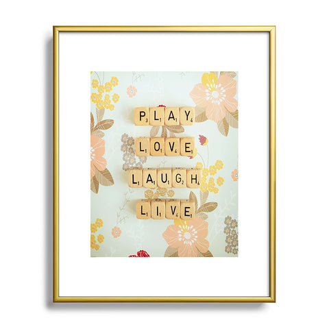 Happee Monkee Play Love Laugh Live Metal Framed Art Print