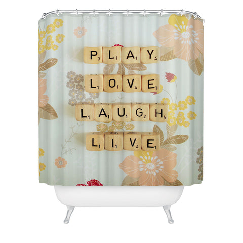 Happee Monkee Play Love Laugh Live Shower Curtain