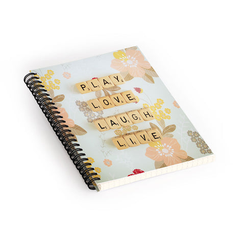 Happee Monkee Play Love Laugh Live Spiral Notebook