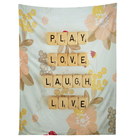 Happee Monkee Play Love Laugh Live Tapestry