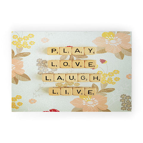 Happee Monkee Play Love Laugh Live Welcome Mat