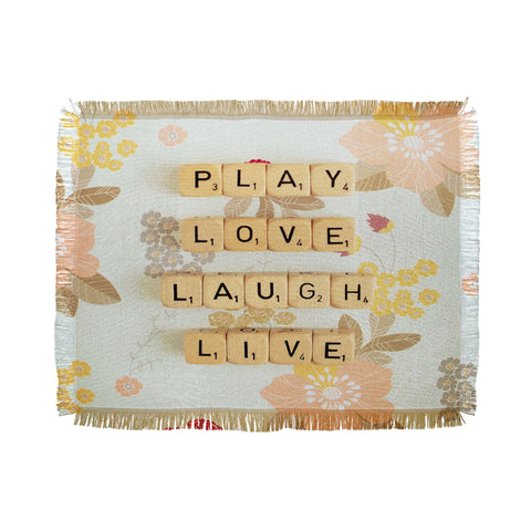 Happee Monkee Play Love Laugh Live Throw Blanket