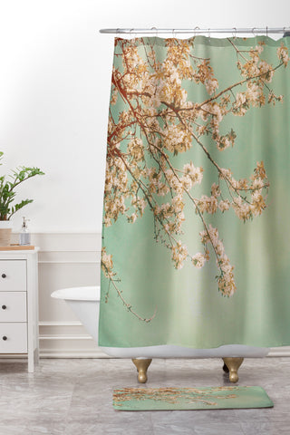Happee Monkee Plum Blossoms Shower Curtain And Mat