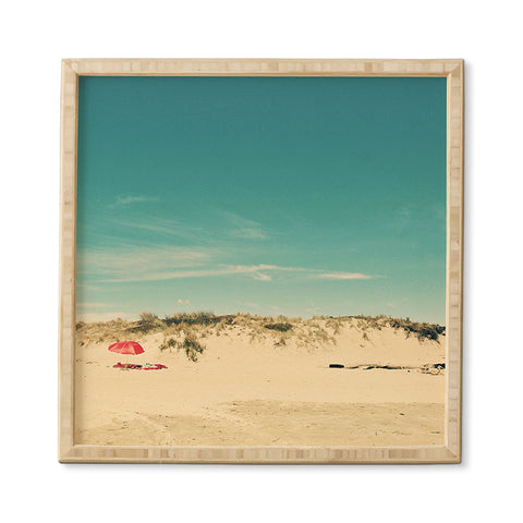 Happee Monkee Red Beach Umbrella Framed Wall Art