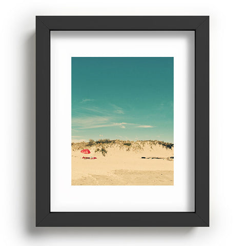 Happee Monkee Red Beach Umbrella Recessed Framing Rectangle