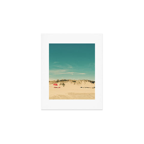 Happee Monkee Red Beach Umbrella Art Print